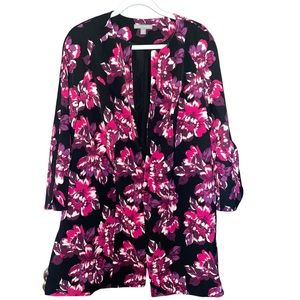 Jessica London Floral Print Tunic Blazer Plus Size 16W